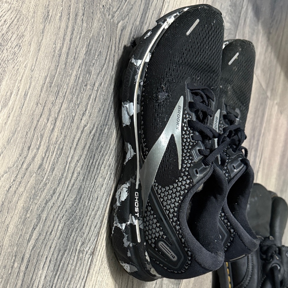 Brooks Black and Silver Athletic Shoes